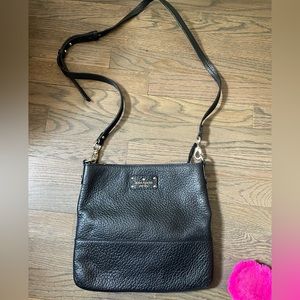 Authentic Black Leather Kate Spade Crossbody Bag